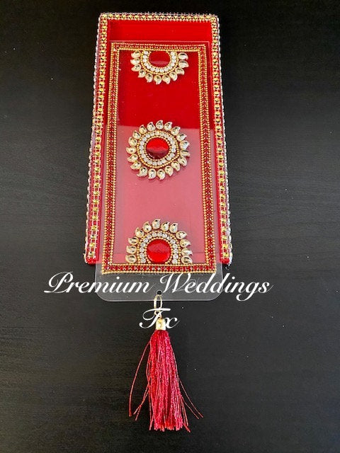 Red Acrylic Money Envelopes - 1Ct - Premium Weddings TX