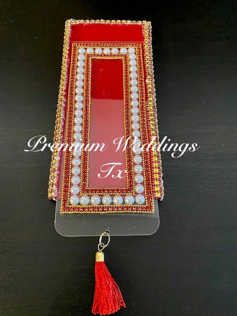 Red Acrylic Money Envelopes - 1Ct - Premium Weddings TX