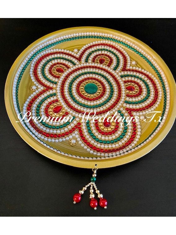 Gold Puja Thaali Set, Puja Thaali Set, Henna Thaali, Thaali, Haldi Decor, Haldi Accessories, Shagun Thaali, Karwa Chauth, Puja Thaali, Diwali Decor, Mehndi Thaali, Lohri Decor, Diwali Accessories, Janmashtami Decor, Navratri Decor