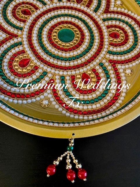 Gold Puja Thaali Set, Puja Thaali Set, Henna Thaali, Thaali, Haldi Decor, Haldi Accessories, Shagun Thaali, Karwa Chauth, Puja Thaali, Diwali Decor, Mehndi Thaali, Lohri Decor, Diwali Accessories, Janmashtami Decor, Navratri Decor