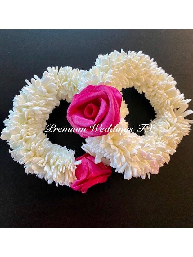 Dark Pink Rose Gajra Bangles - Premium Weddings TX