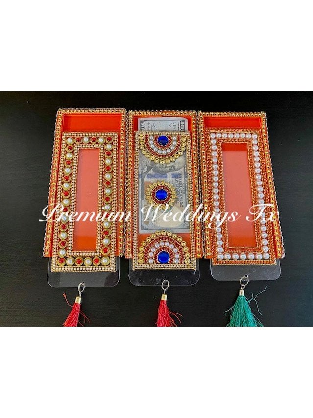Orange Acrylic Money Envelopes - 1Ct - Premium Weddings TX