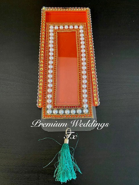 Orange Acrylic Money Envelopes - 1Ct - Premium Weddings TX