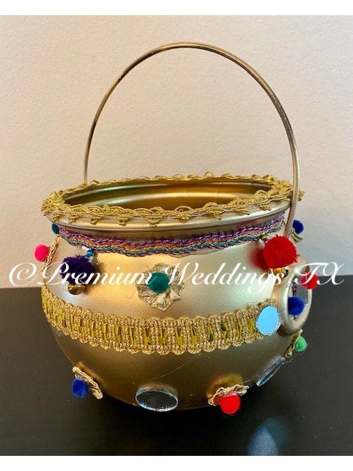 Gold Flower Baskets - 1 Basket - Premium Weddings TX