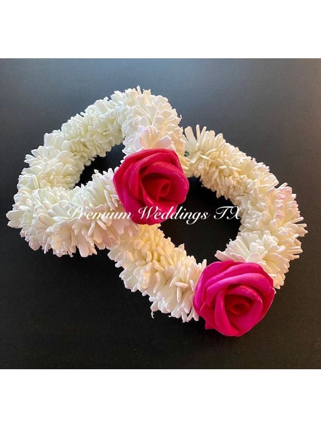 Dark Pink Rose Gajra Bangles - Premium Weddings TX