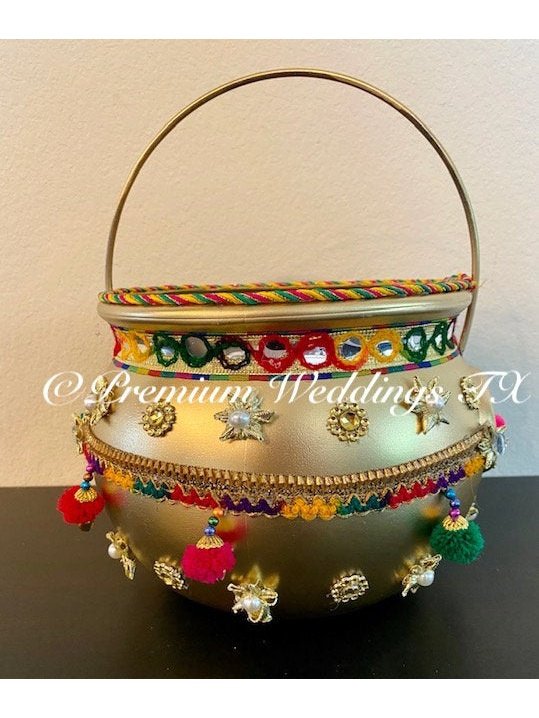 Gold Flower Baskets - 1 Basket - Premium Weddings TX