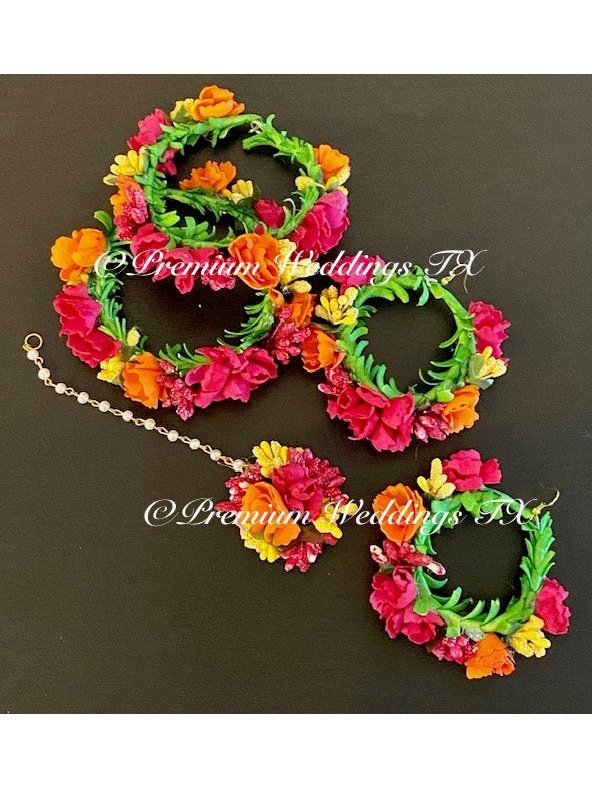 Tropical Flower Gajra Set - Premium Weddings TX