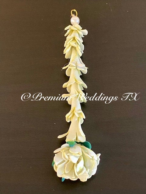 White Flower Gajra Set - Premium Weddings TX