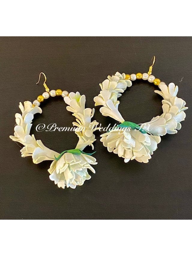 White Flower Gajra Set - Premium Weddings TX