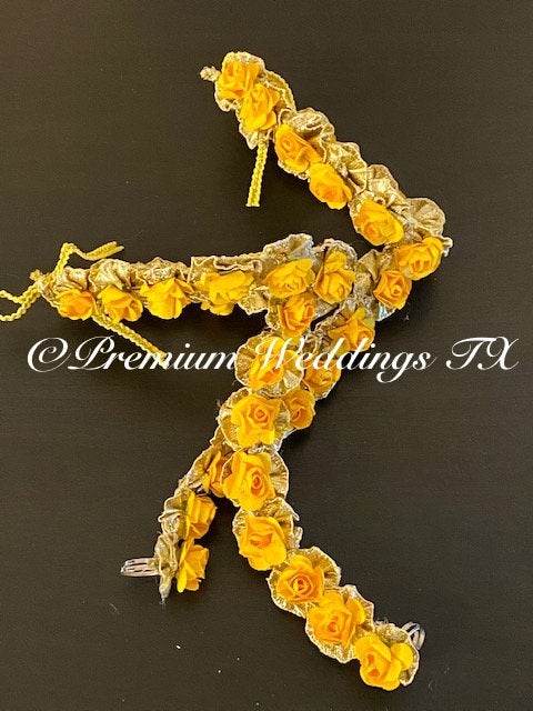 Yellow Flower Anklet Gajra Set