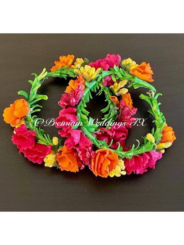 Tropical Flower Gajra Set - Premium Weddings TX