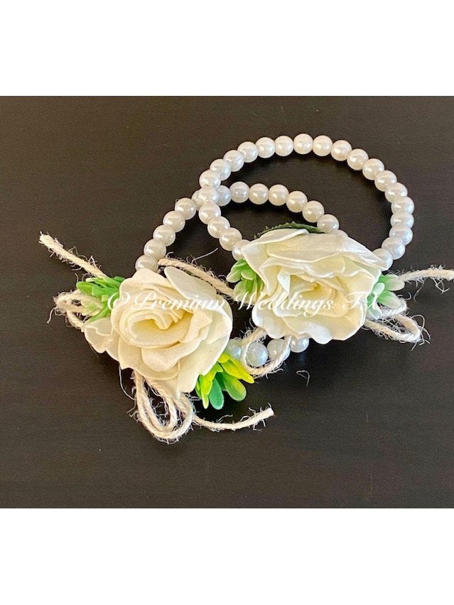 White Flower Gajra Set - Premium Weddings TX