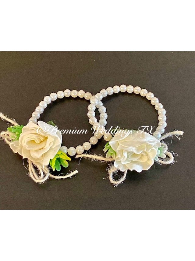 White Flower Gajra Set - Premium Weddings TX