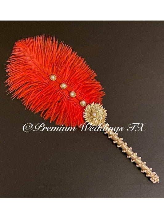 Red Ostrich Feather Nikkah Pen - 1 Pen