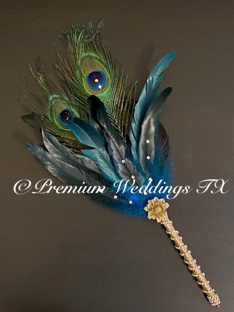 Real Peacock Feather Nikkah Pen - 1 Pen