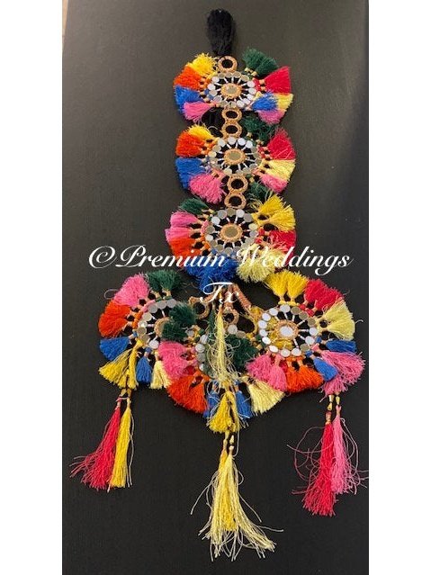 MultiColor Resham Mirror Paranda - Premium Weddings TX