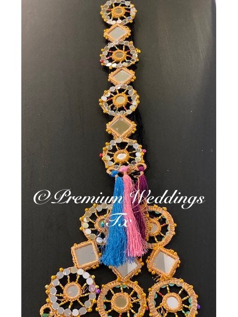 Paranda, MultiColor Mirror Paranda, Hair Accessories, Dulhan, Bridesmaids Gifts, Shaadi, Mehndi, Mayoon, Haldi, Punjabi, Indian, Pakistani