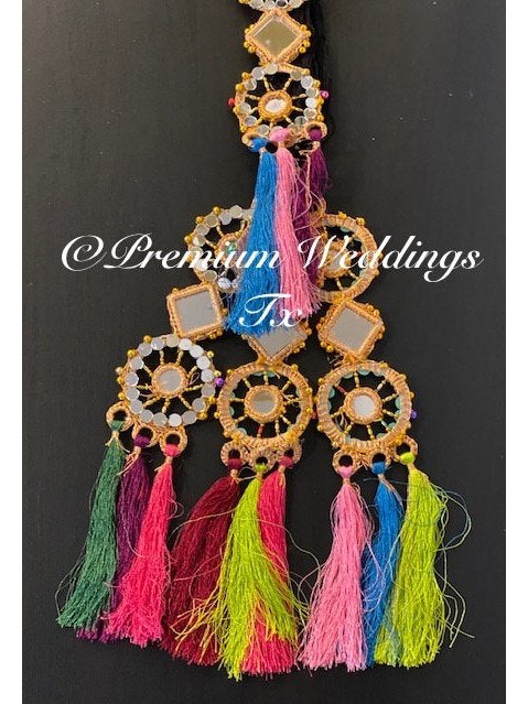 Paranda, MultiColor Mirror Paranda, Hair Accessories, Dulhan, Bridesmaids Gifts, Shaadi, Mehndi, Mayoon, Haldi, Punjabi, Indian, Pakistani