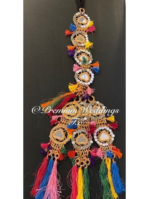 Paranda, MultiColor Mirror Paranda, Hair Accessories, Dulhan, Bridesmaids Gifts, Shaadi, Mehndi, Mayoon, Haldi, Punjabi, Indian, Pakistani