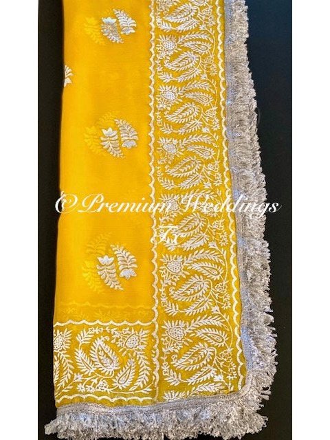 Yellow Haldi / Mayoun Dupatta - 1Ct - Premium Weddings TX