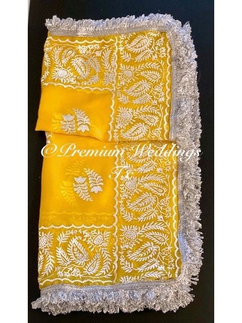 Yellow Haldi / Mayoun Dupatta - 1Ct - Premium Weddings TX