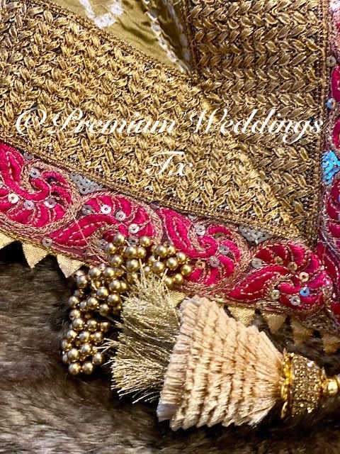Pink & Gold Bandhini Dupatta, Mayoon, Mehndi, Mayoon Dupatta, Mehndi Dupatta, Nikkah Dupatta, Shaadi, Shaadi Decor, Dulhan, Haldi