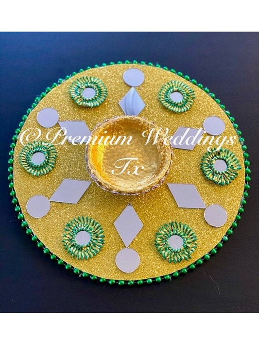 Yellow Mehndi Plates - Premium Weddings TX