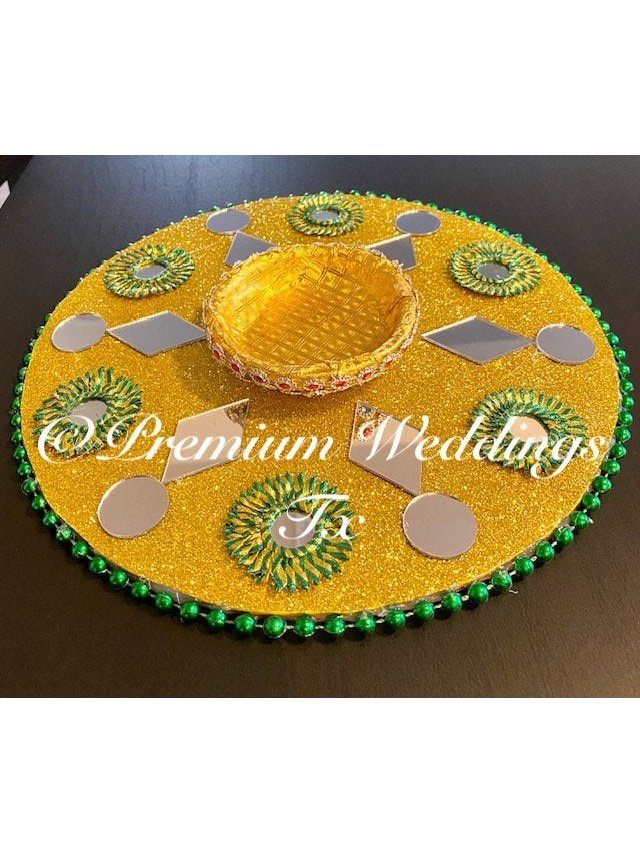 Yellow Mehndi Plates