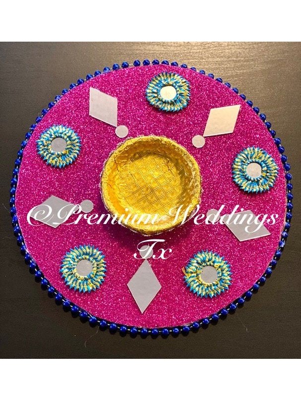 Hot Pink Mehndi Plates