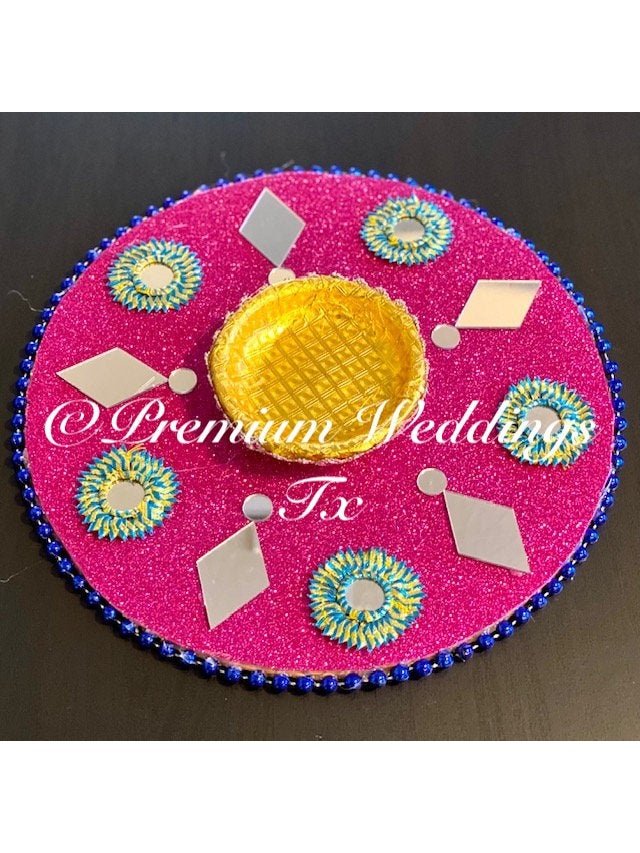 Hot Pink Mehndi Plates