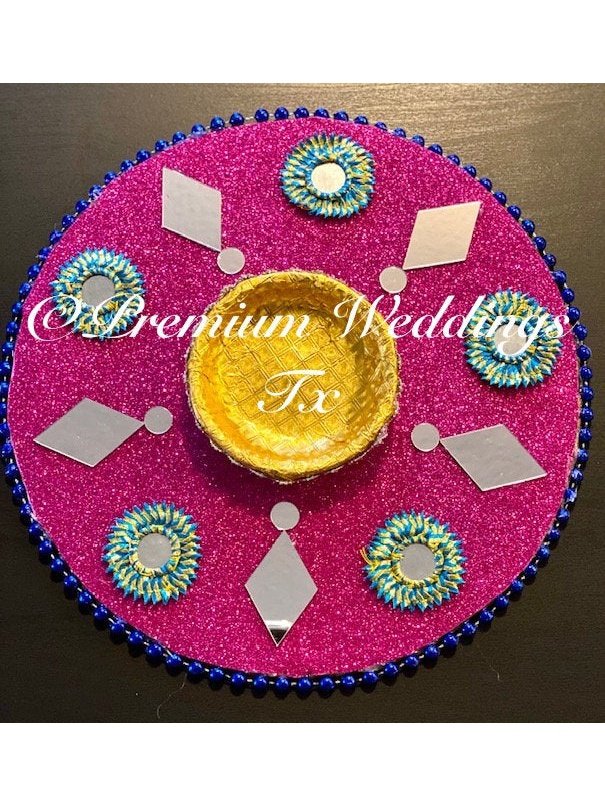 Hot Pink Mehndi Plates