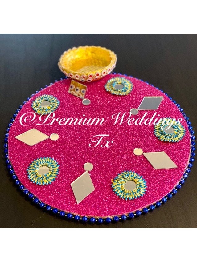 Hot Pink Mehndi Plates