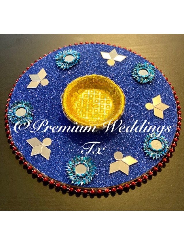 Blue Mehndi Plates