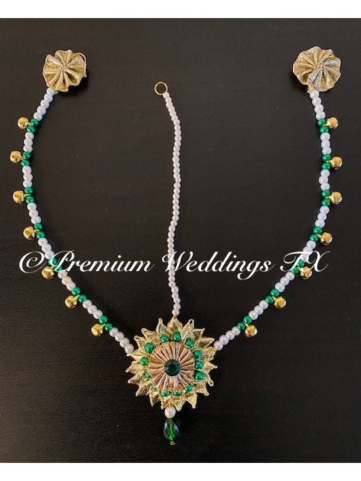 Gotta Jewelry Maang Tikka - Green