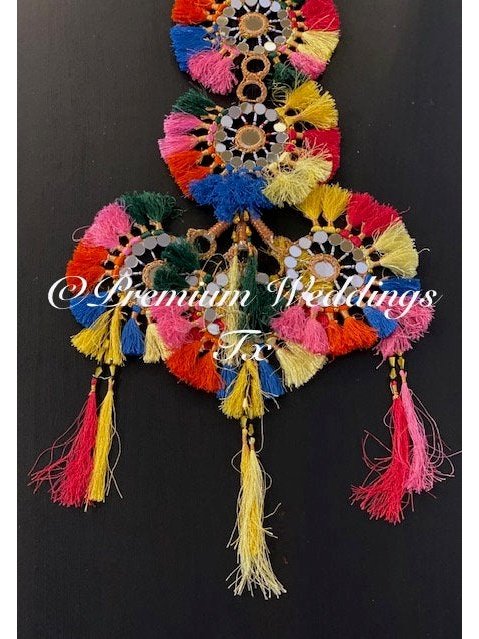 MultiColor Resham Mirror Paranda - Premium Weddings TX