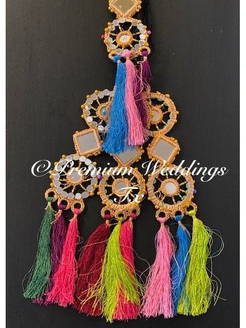 Paranda, MultiColor Mirror Paranda, Hair Accessories, Dulhan, Bridesmaids Gifts, Shaadi, Mehndi, Mayoon, Haldi, Punjabi, Indian, Pakistani