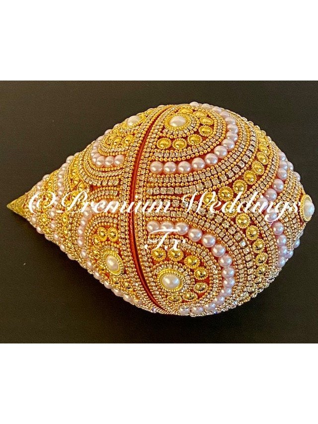 Pearl & Gold Coconut Cover - Premium Weddings TX