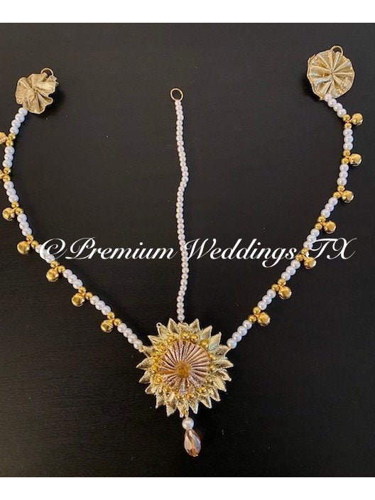 Gotta Jewelry Maang Tikka - Pearl